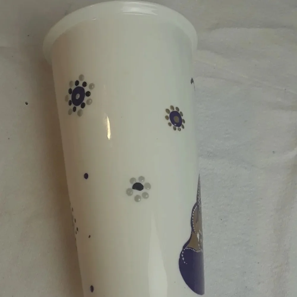 Crate & Barrel Rave Owl Cup galaxy print 6 1/4
